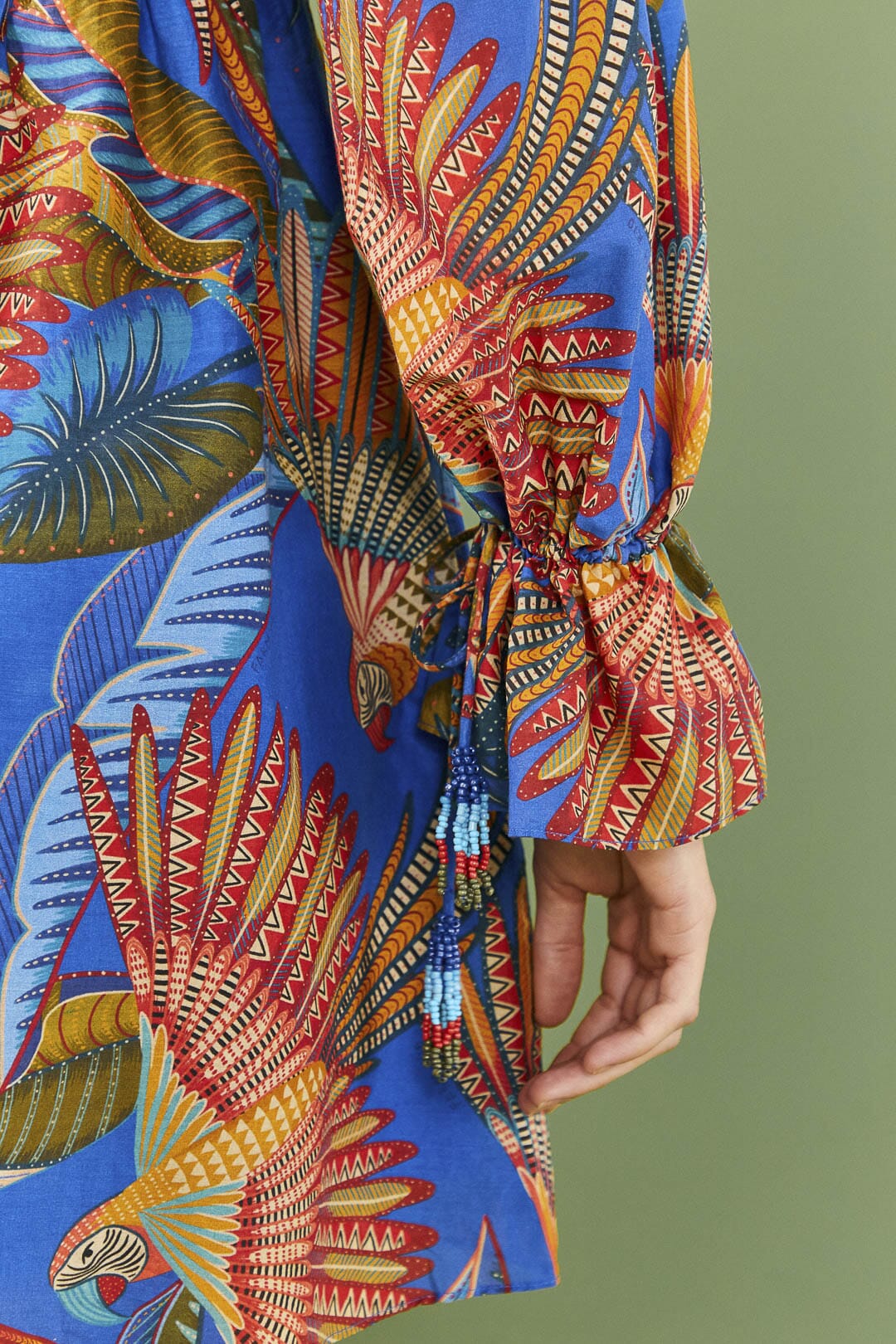Farm Rio Blue Macaw Flight Mini Dress