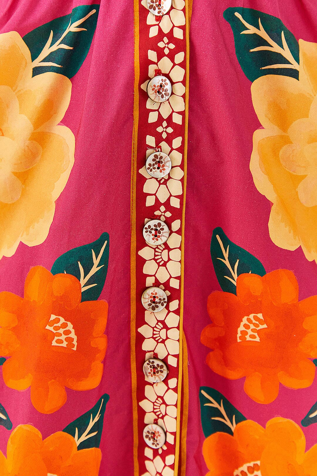 Farm Rio Pink Flower Tapestry Midi Dress