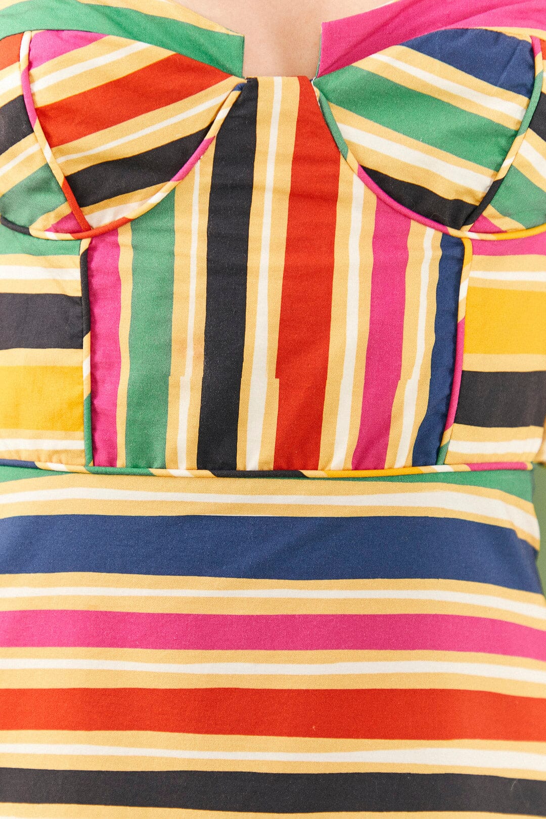 Farm Rio Rainbow Stripes Midi Dress