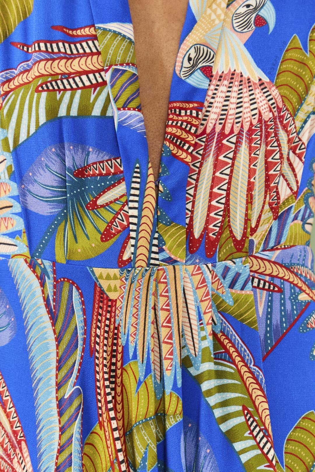 Farm Rio Blue Macaw Flight Maxi Dress