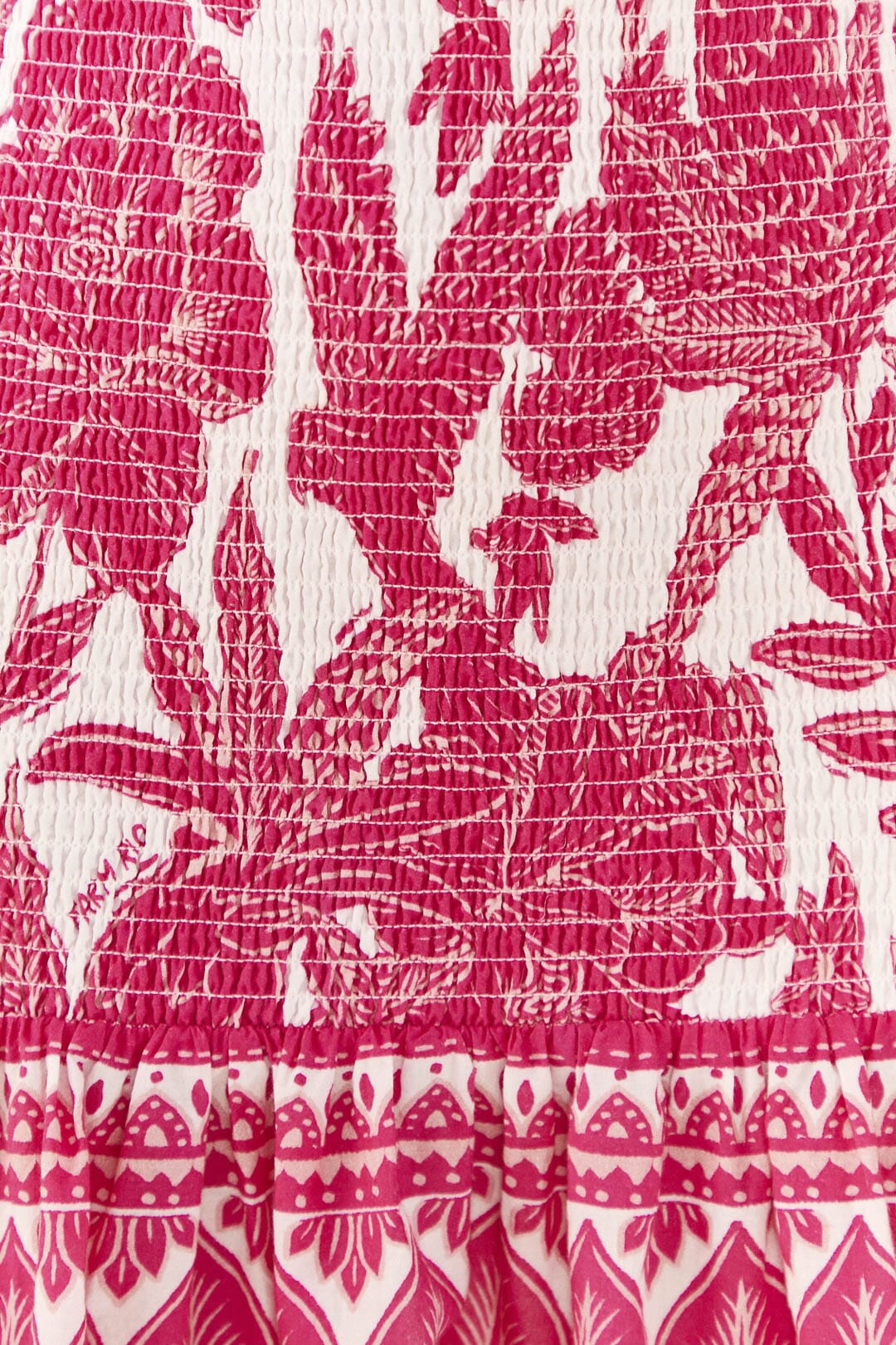 Farm Rio Pink Tropical Woodcut Mini Dress