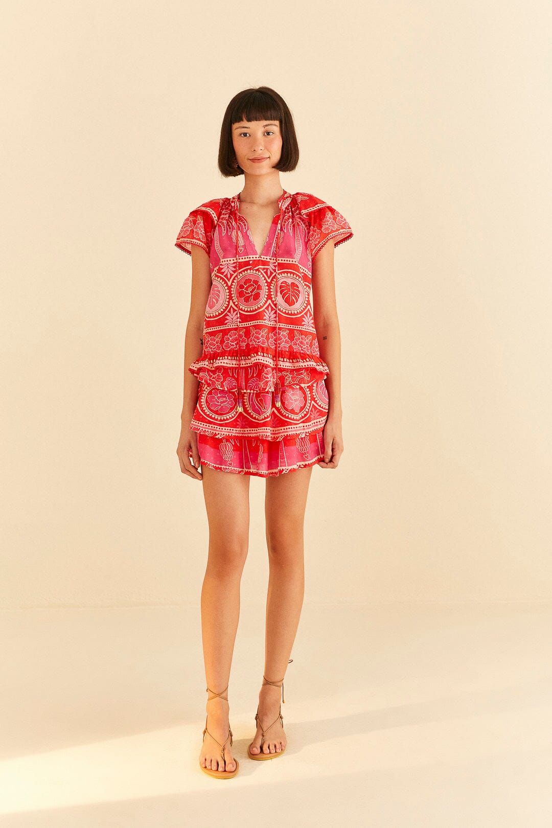 Farm Rio Red Summer Sunrise Blouse