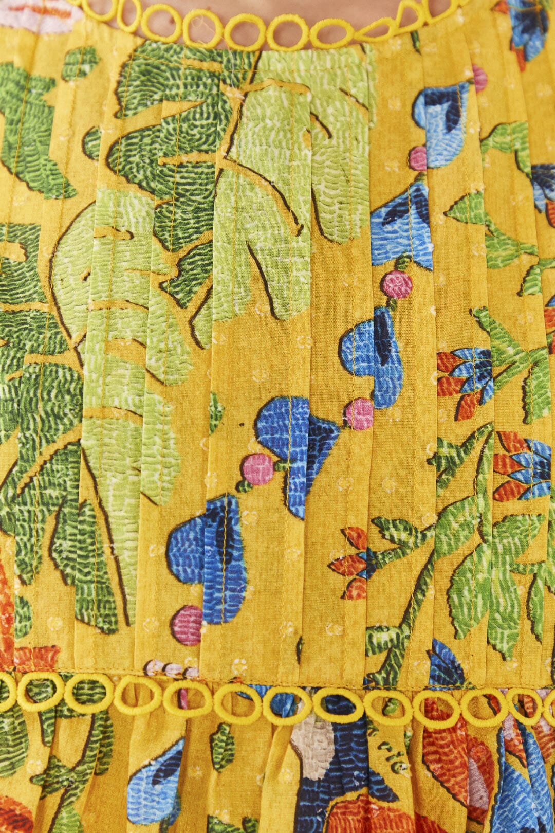 Farm Rio Yellow Summer Garden Blouse