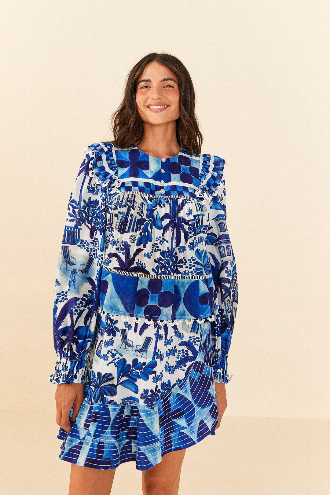 Farm Rio Sweet Rio Long Sleeve Blouse