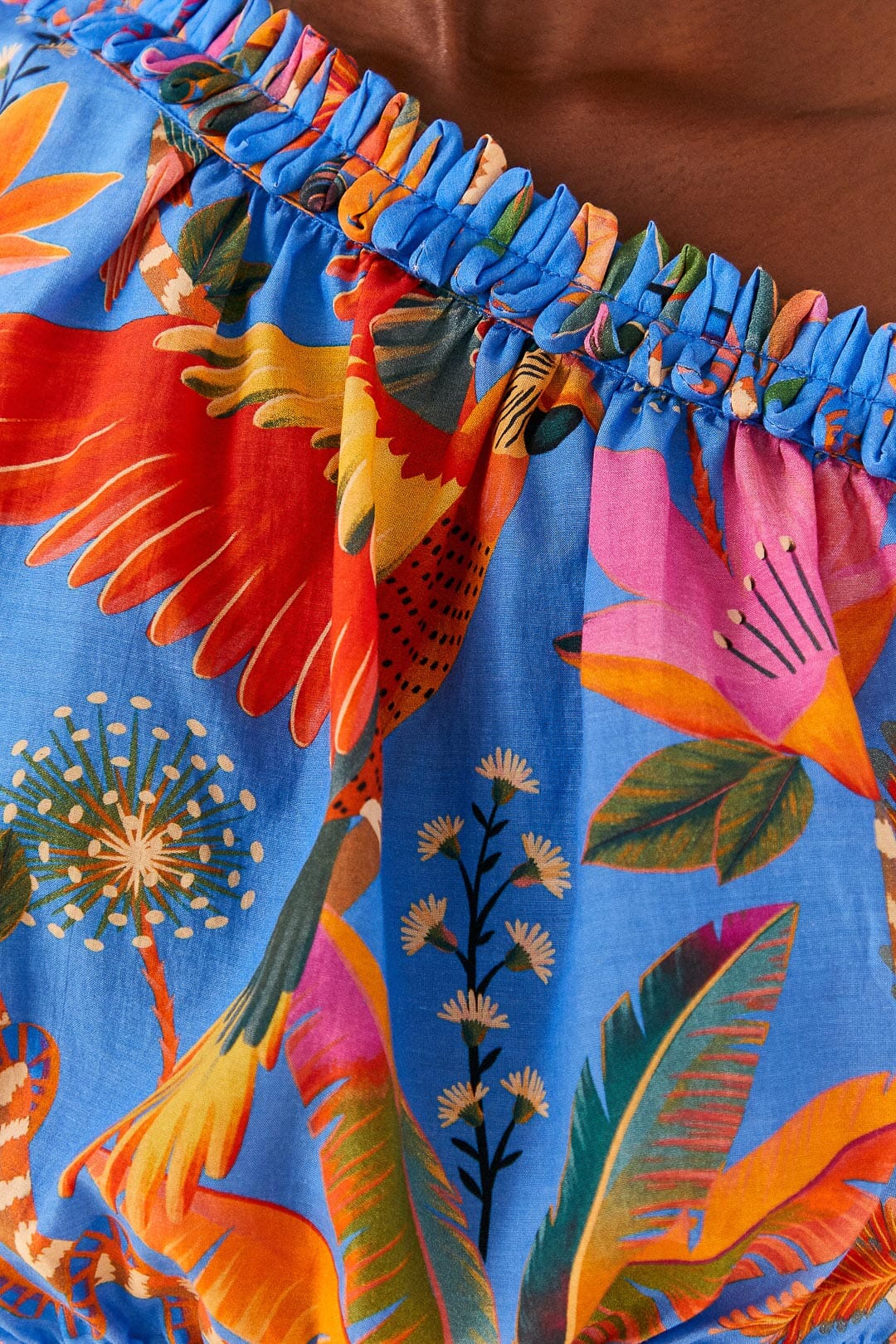 Farm Rio Blue Macaw Party Blouse