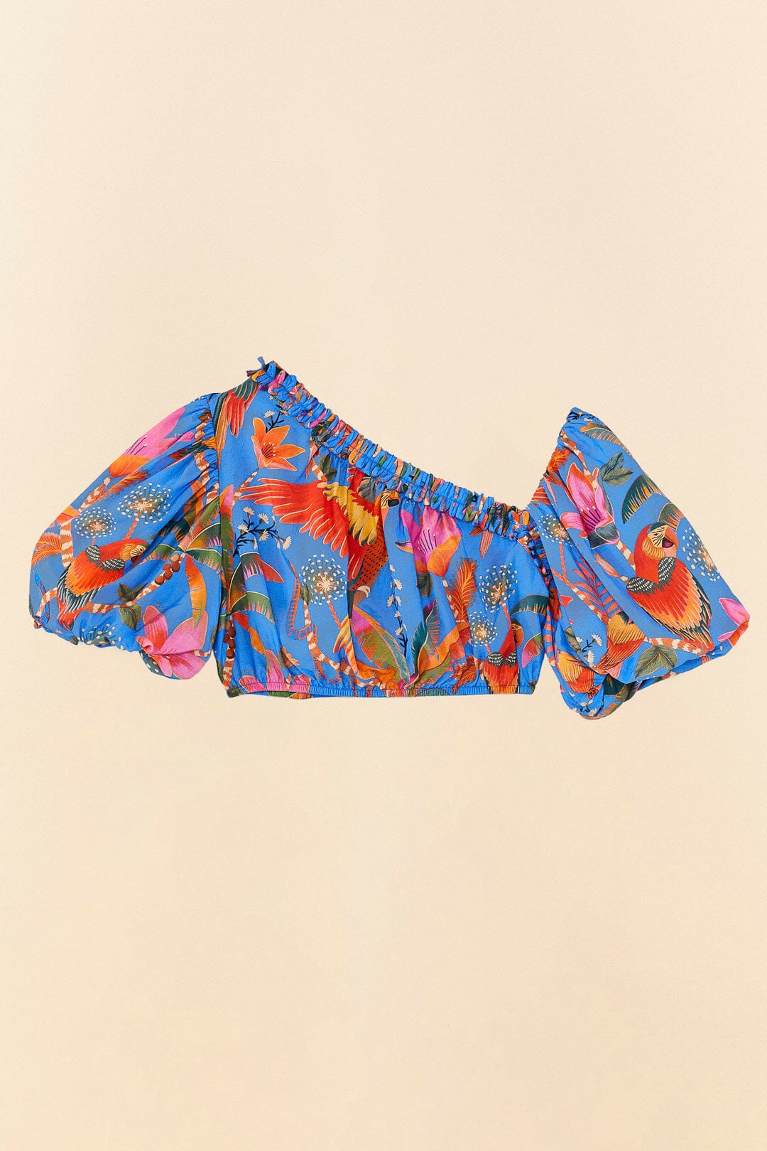 Farm Rio Blue Macaw Party Blouse