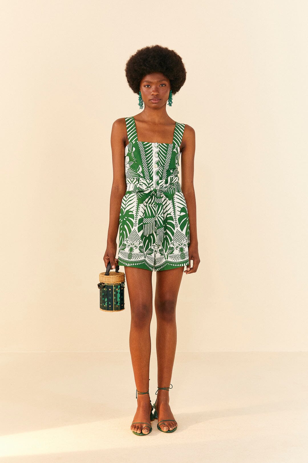 Farm Rio Off-White Macaw Elegance Romper