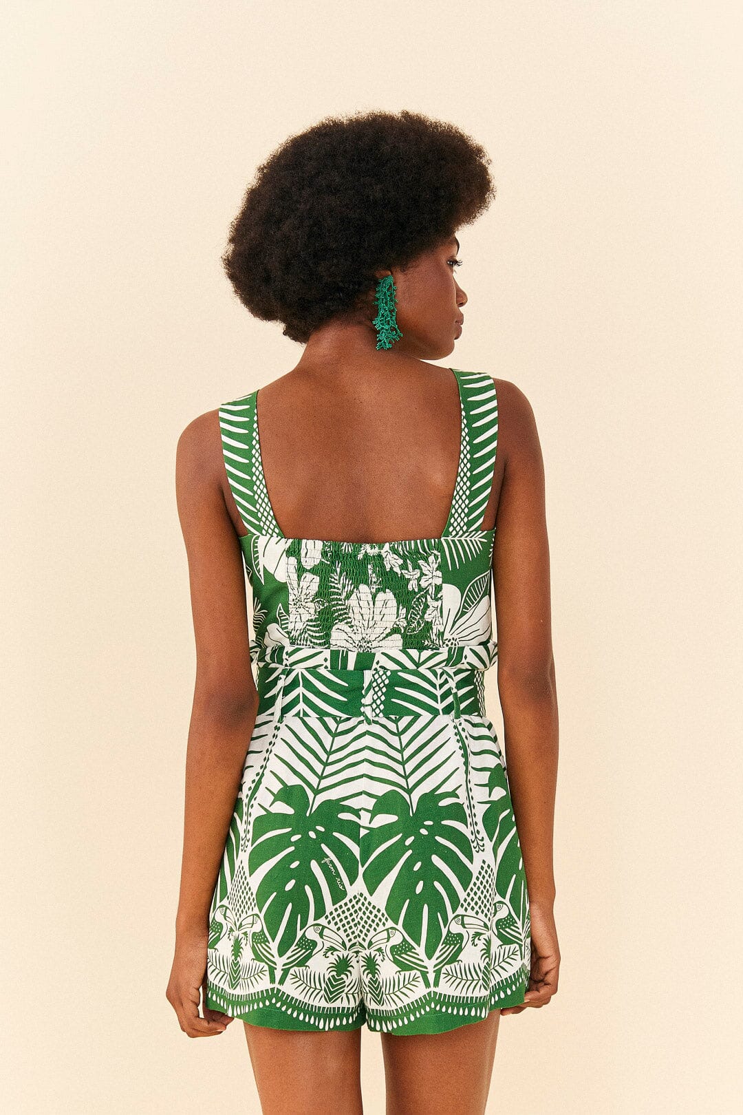 Farm Rio Off-White Macaw Elegance Romper