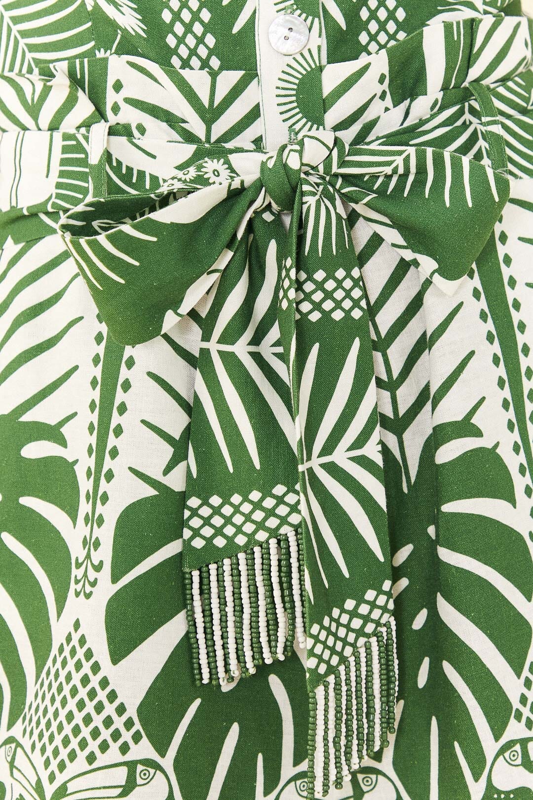 Farm Rio Off-White Macaw Elegance Romper