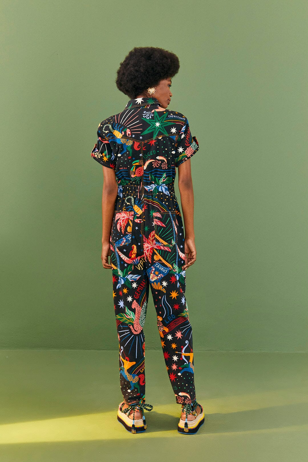 Farm Rio Zodiac Canvas Jumpsuit