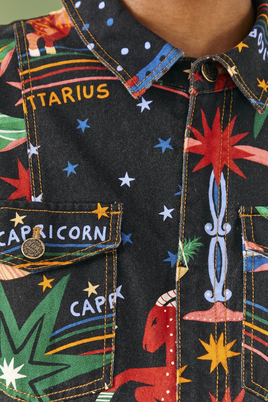 Farm Rio Zodiac Canvas Jumpsuit