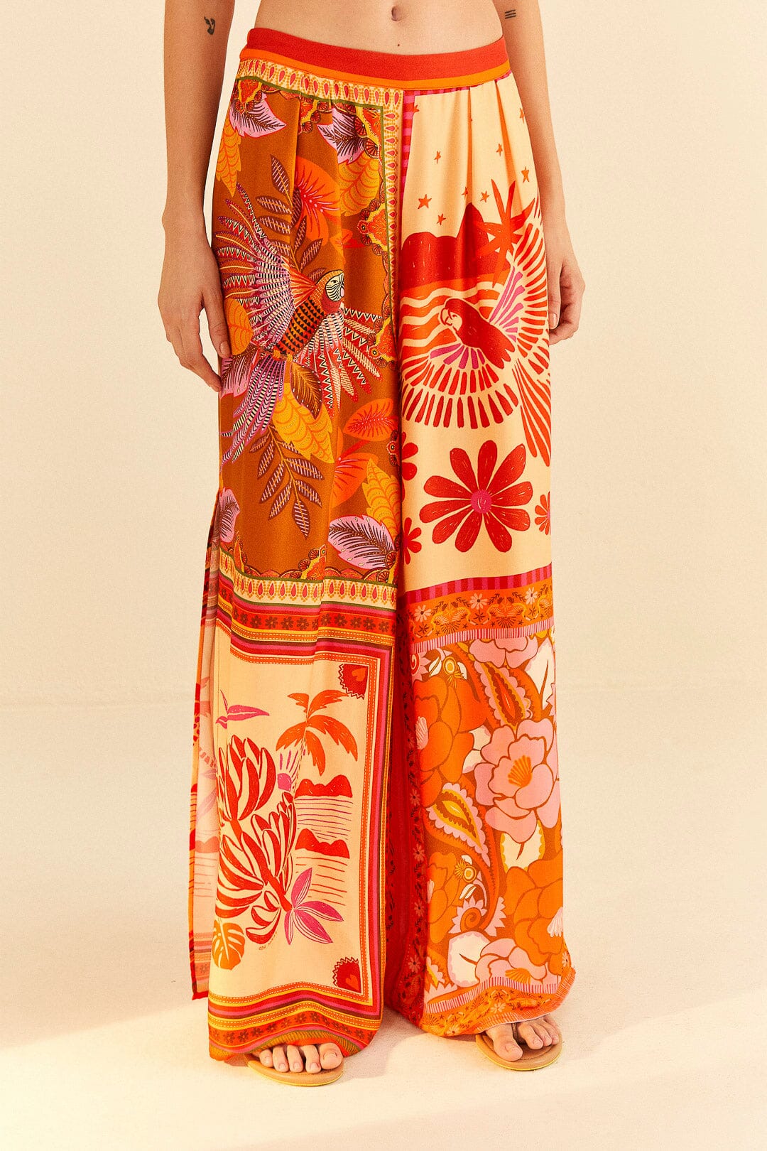 Farm Rio Forest Mixed Scarves Lenzing™ Ecovero™ Viscose Pants