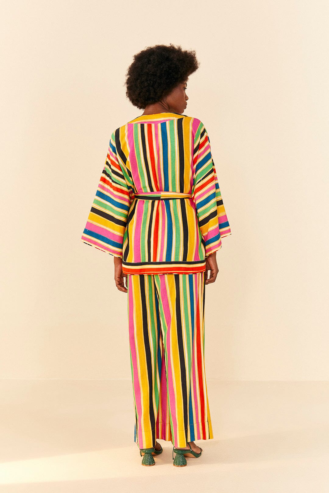 Farm Rio Rainbow Stripes Kimono
