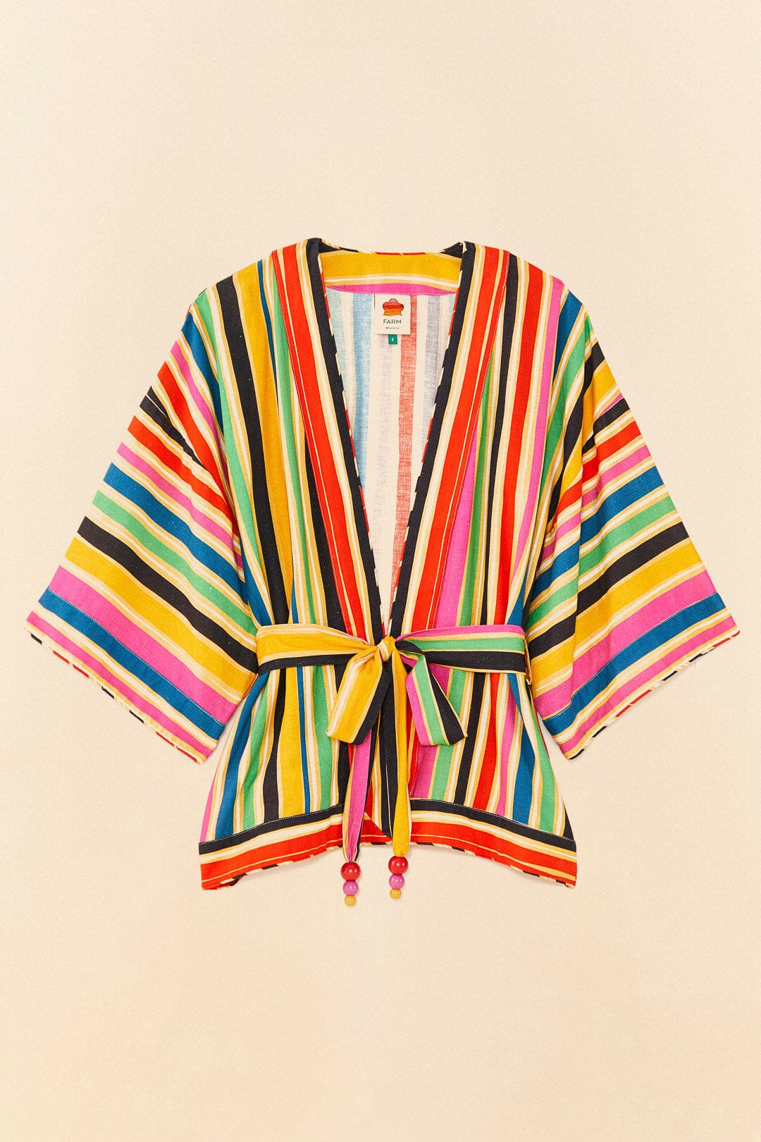 Farm Rio Rainbow Stripes Kimono