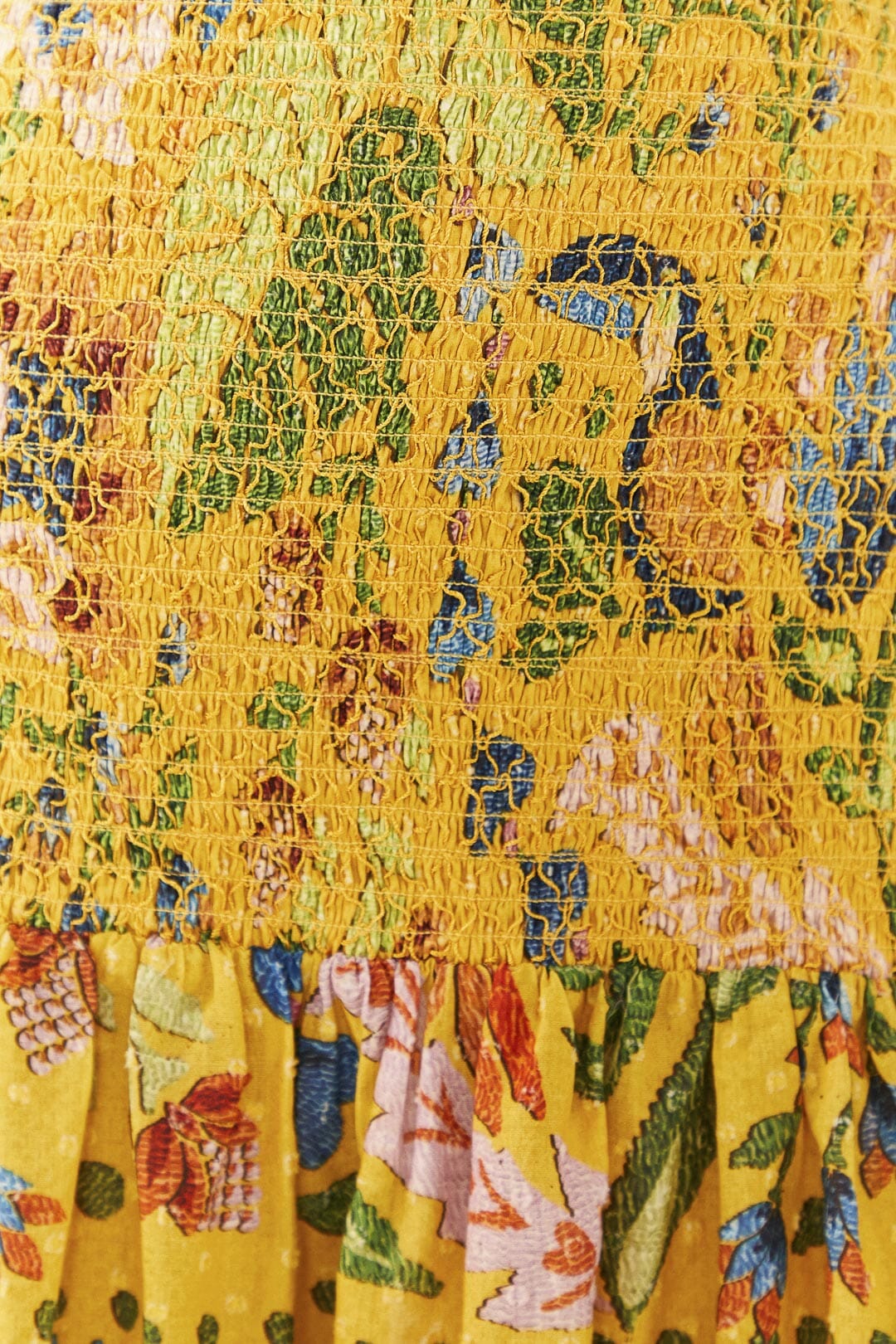 Farm Rio Yellow Summer Garden Mini Skirt