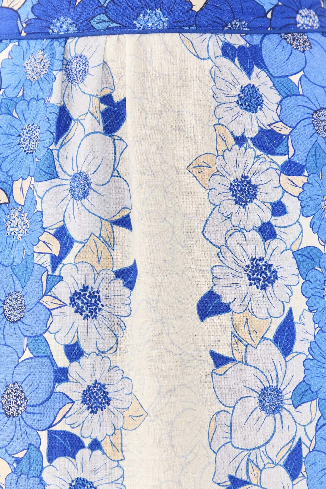 Farm Rio Blue Flower Stripes Midi Skirt