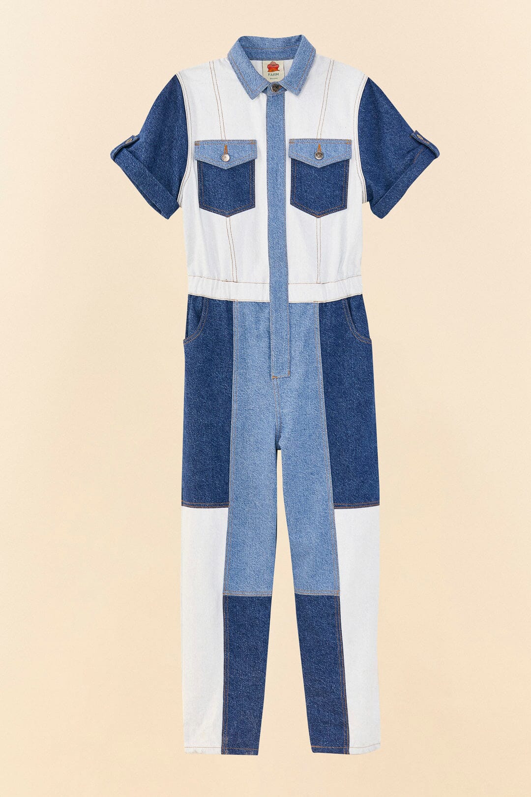 Farm Rio CUTWORK DENIM JUMPSUIT