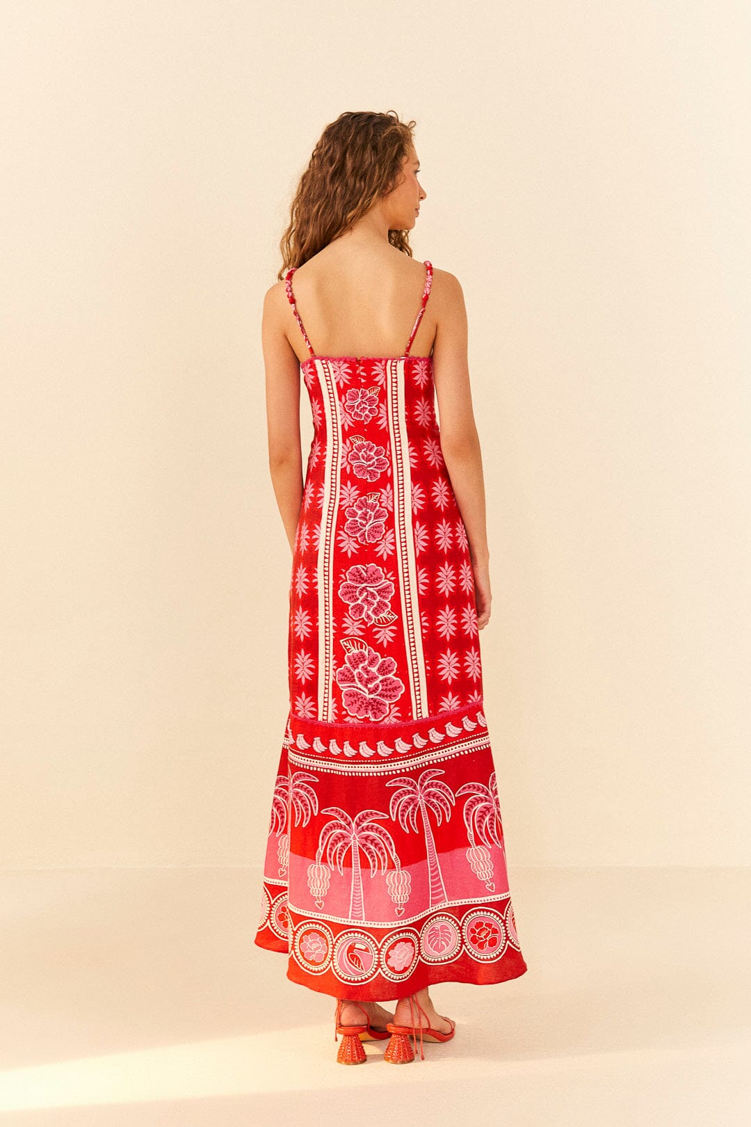 Farm Rio Red Summer Sunrise Maxi Dress