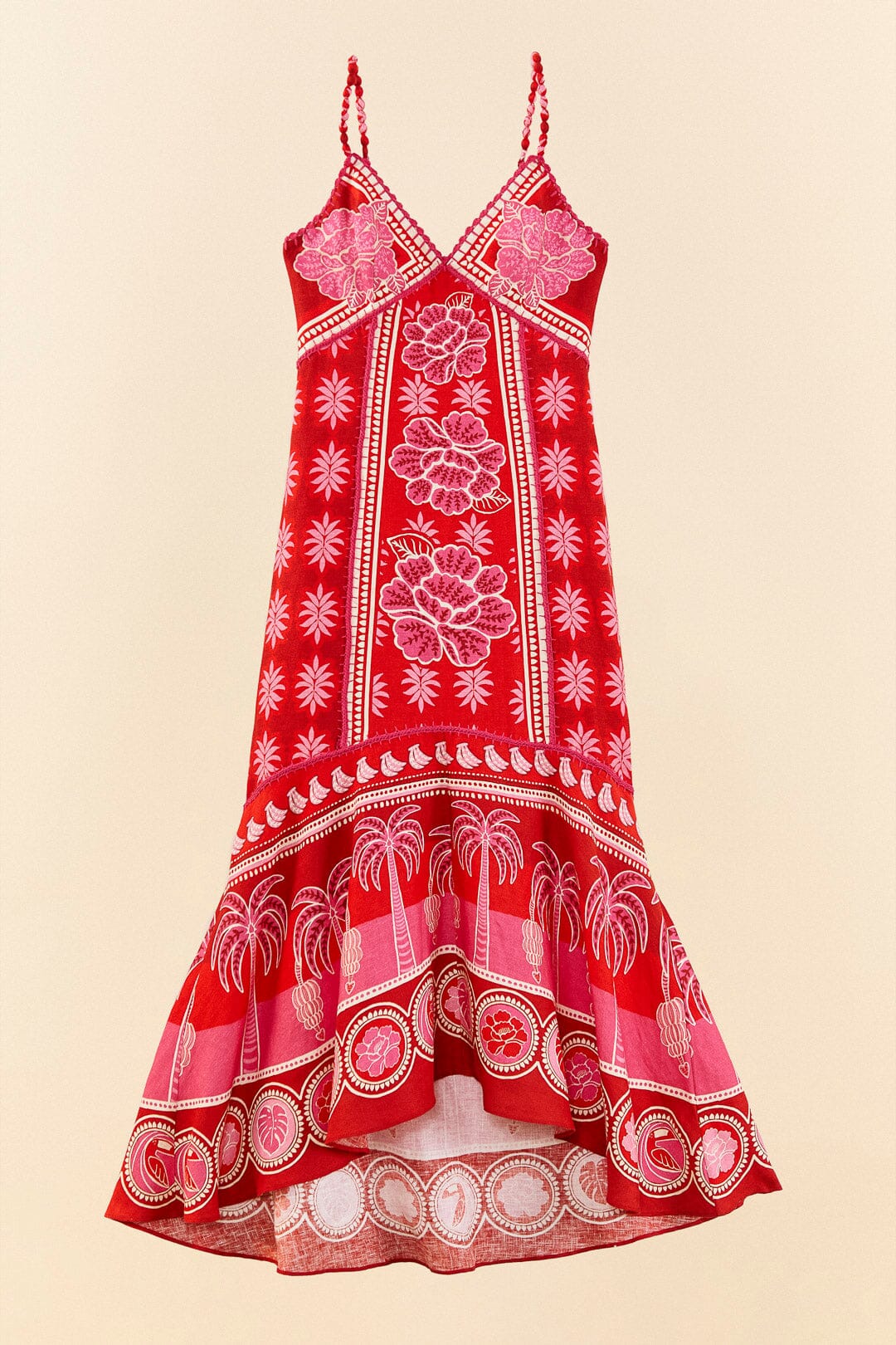 Farm Rio Red Summer Sunrise Maxi Dress