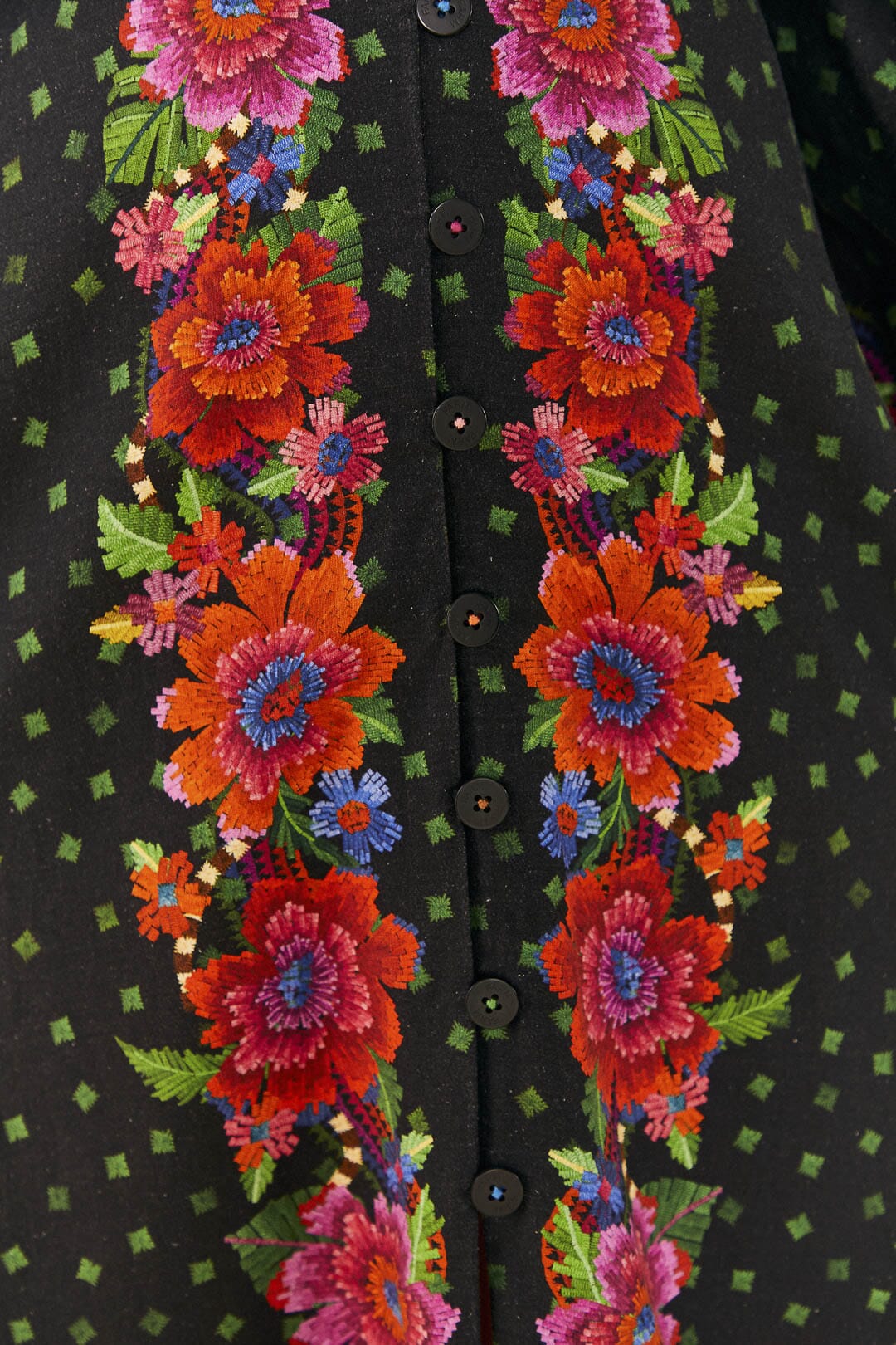Farm Rio Black Blooming Garden Dress