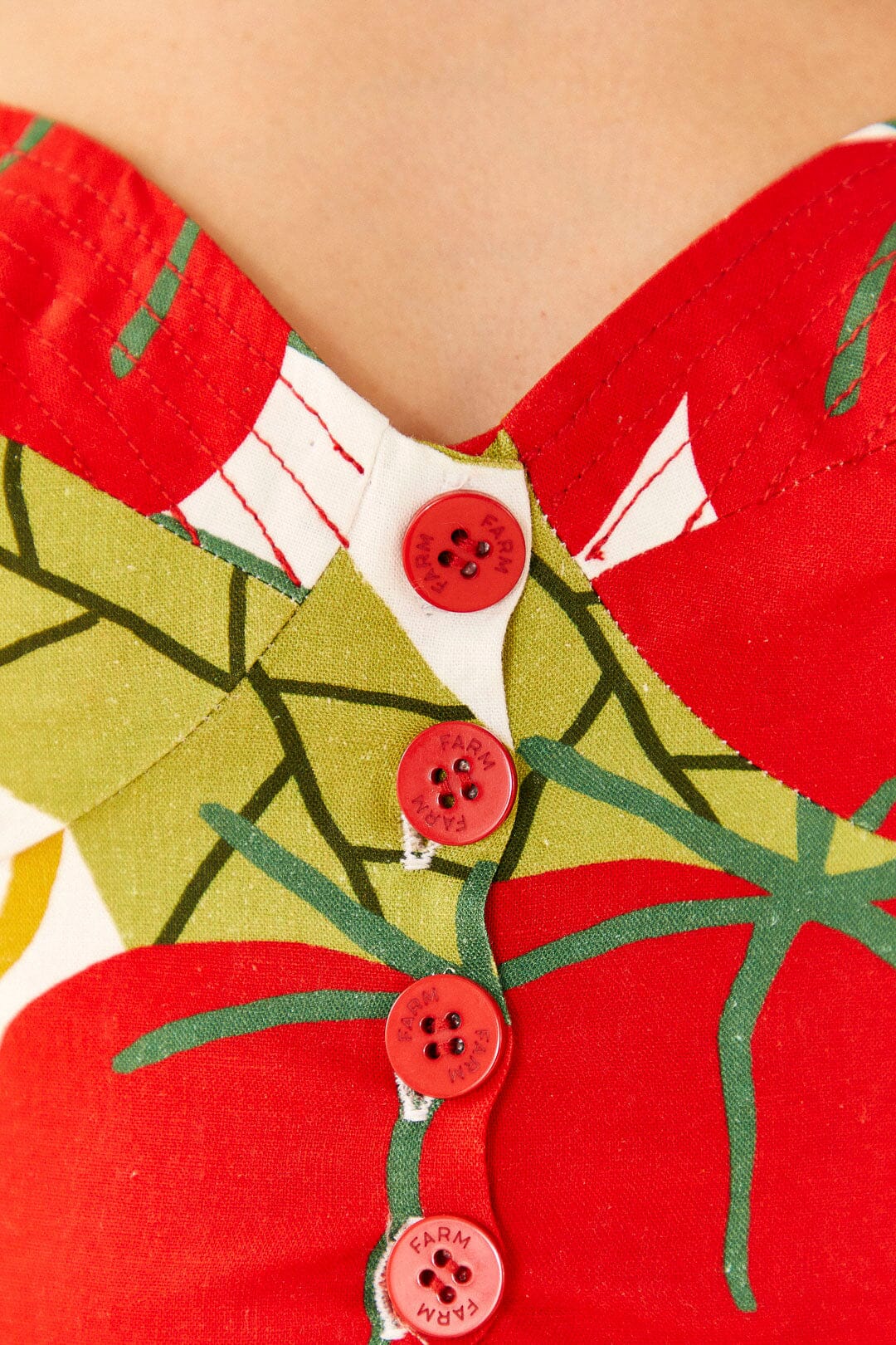 Farm Rio Tomato Tie Strap Crop Top