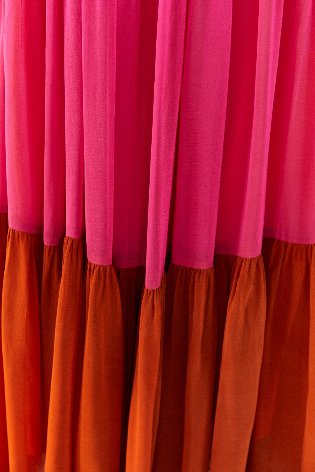  Warm Color Blocking Maxi Dress