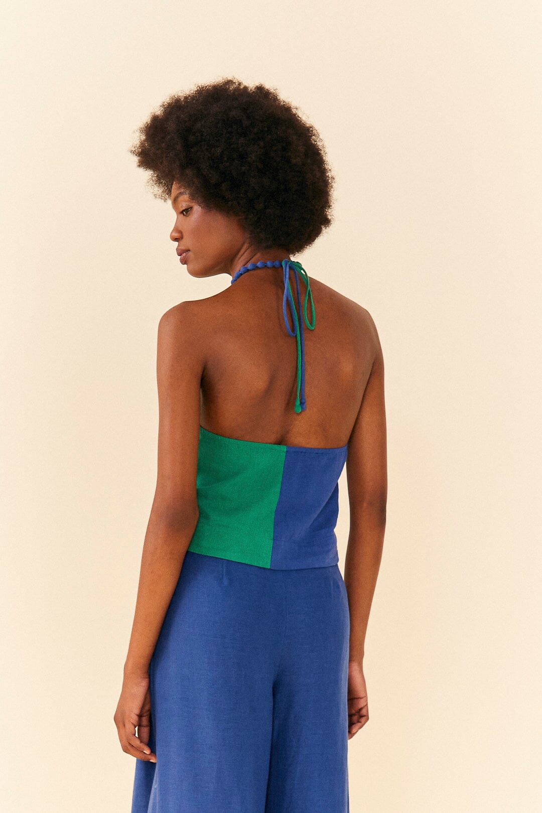 Farm Rio Blue And Green Crop Top