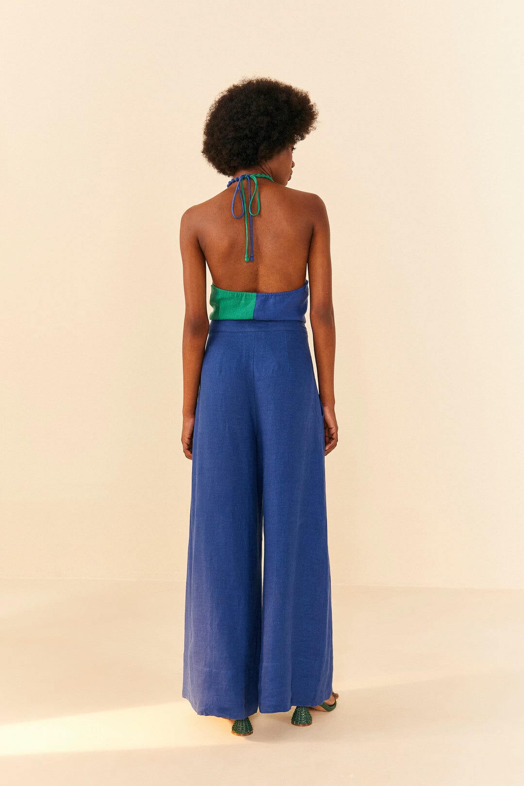 Farm Rio Deep Blue High Waisted Pants