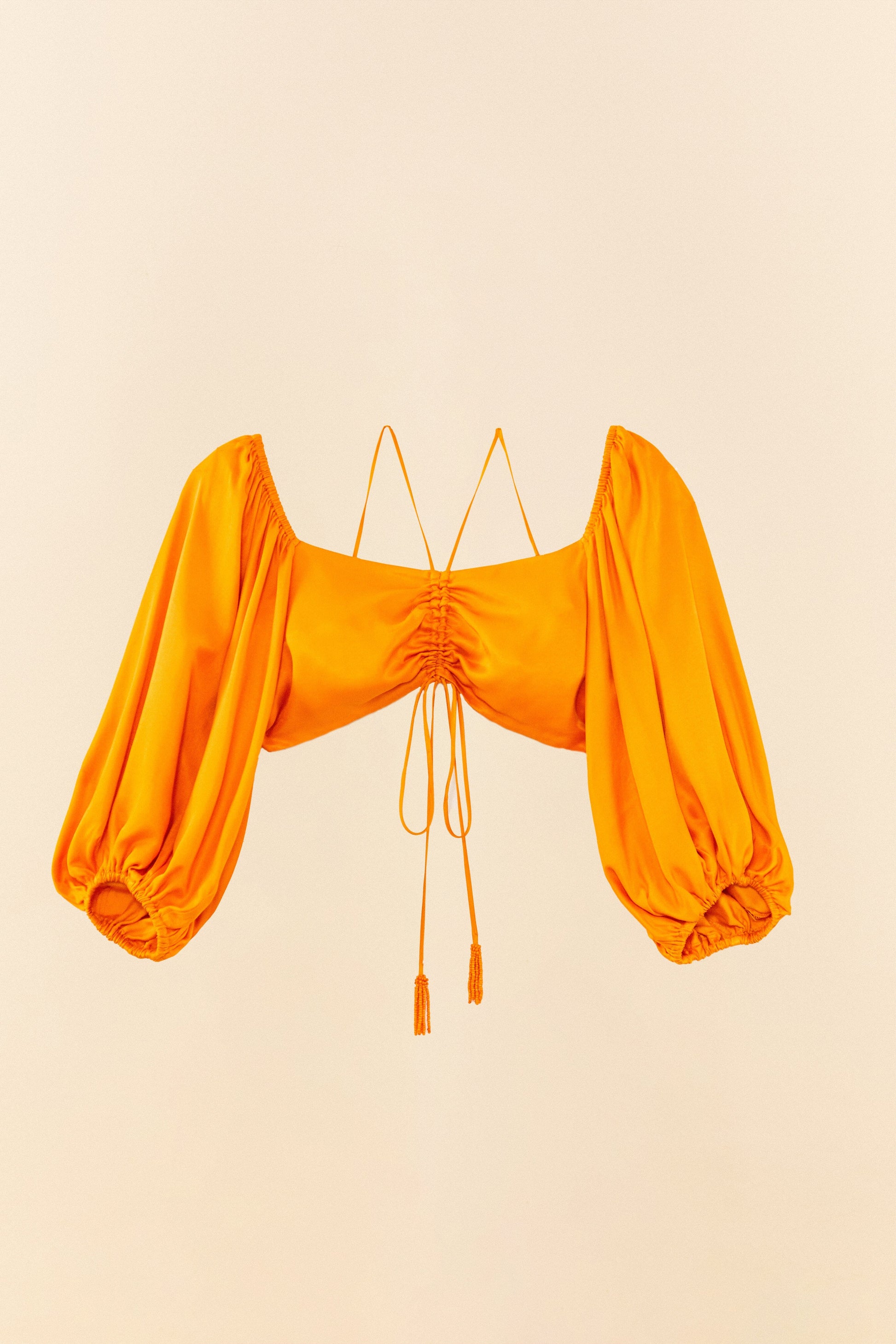 Farm Rio Orange Lenzing™ Ecovero™ Viscose Crop Blouse