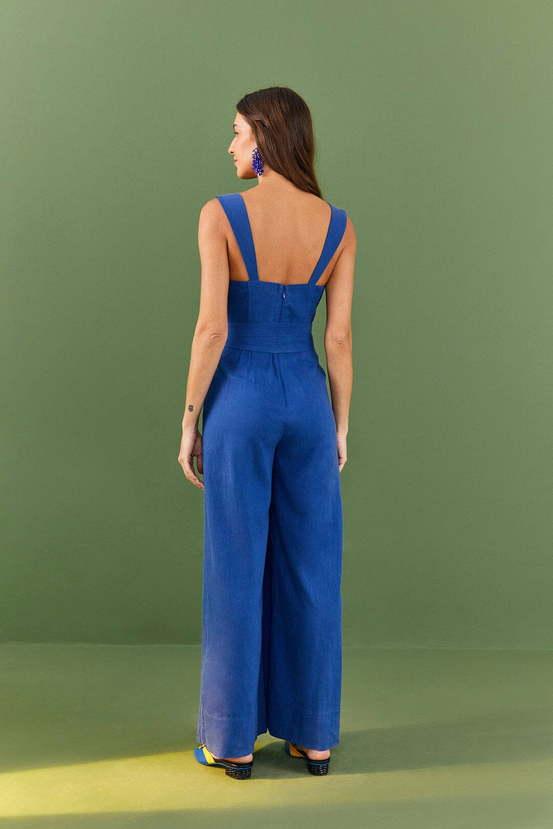 Farm Rio Dark Blue Belted Jumpsuit