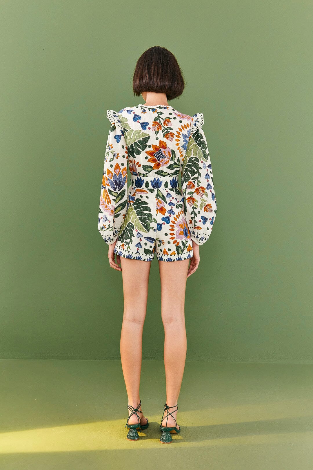 Farm Rio White Summer Garden Romper