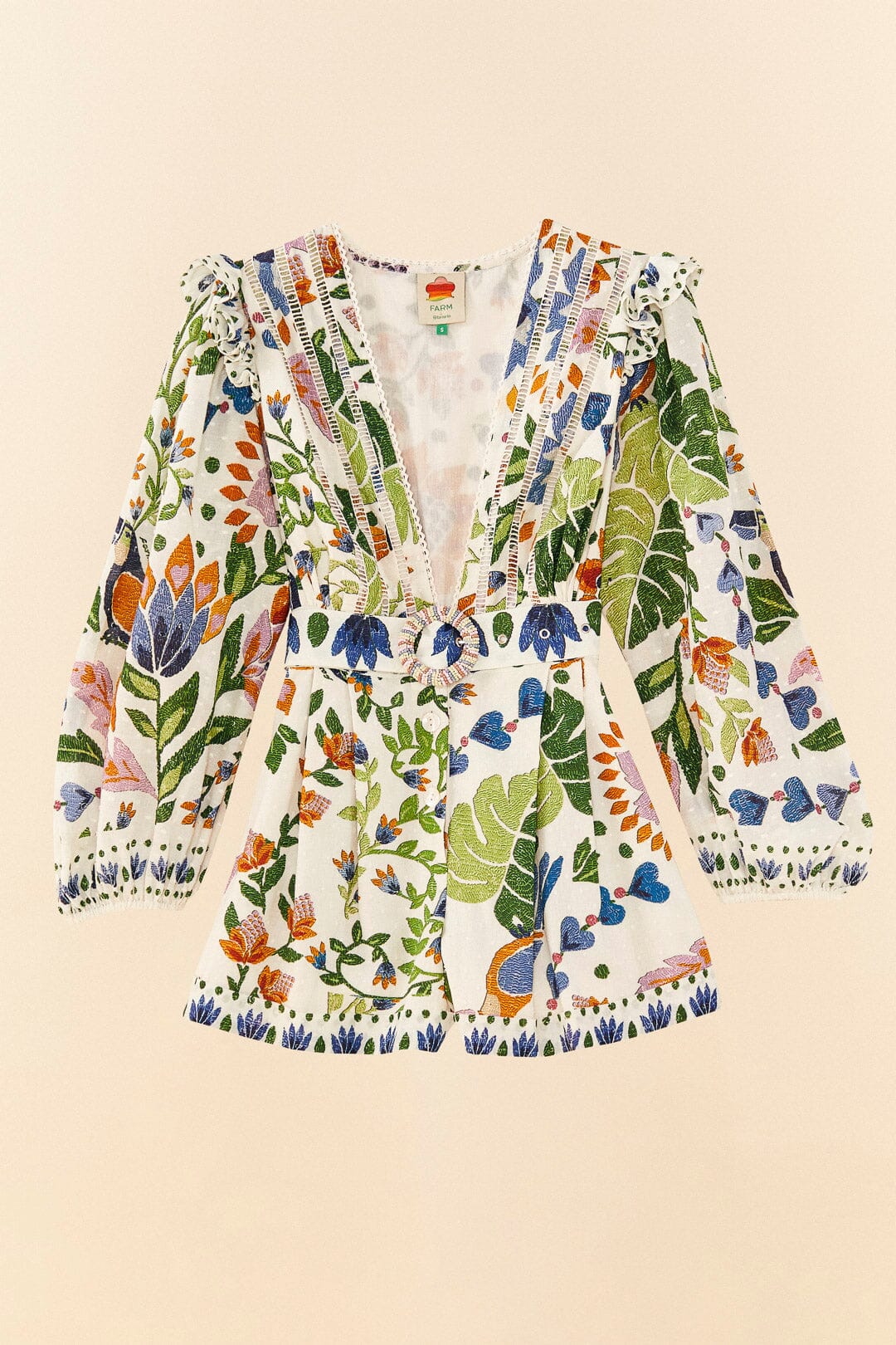 Farm Rio White Summer Garden Romper