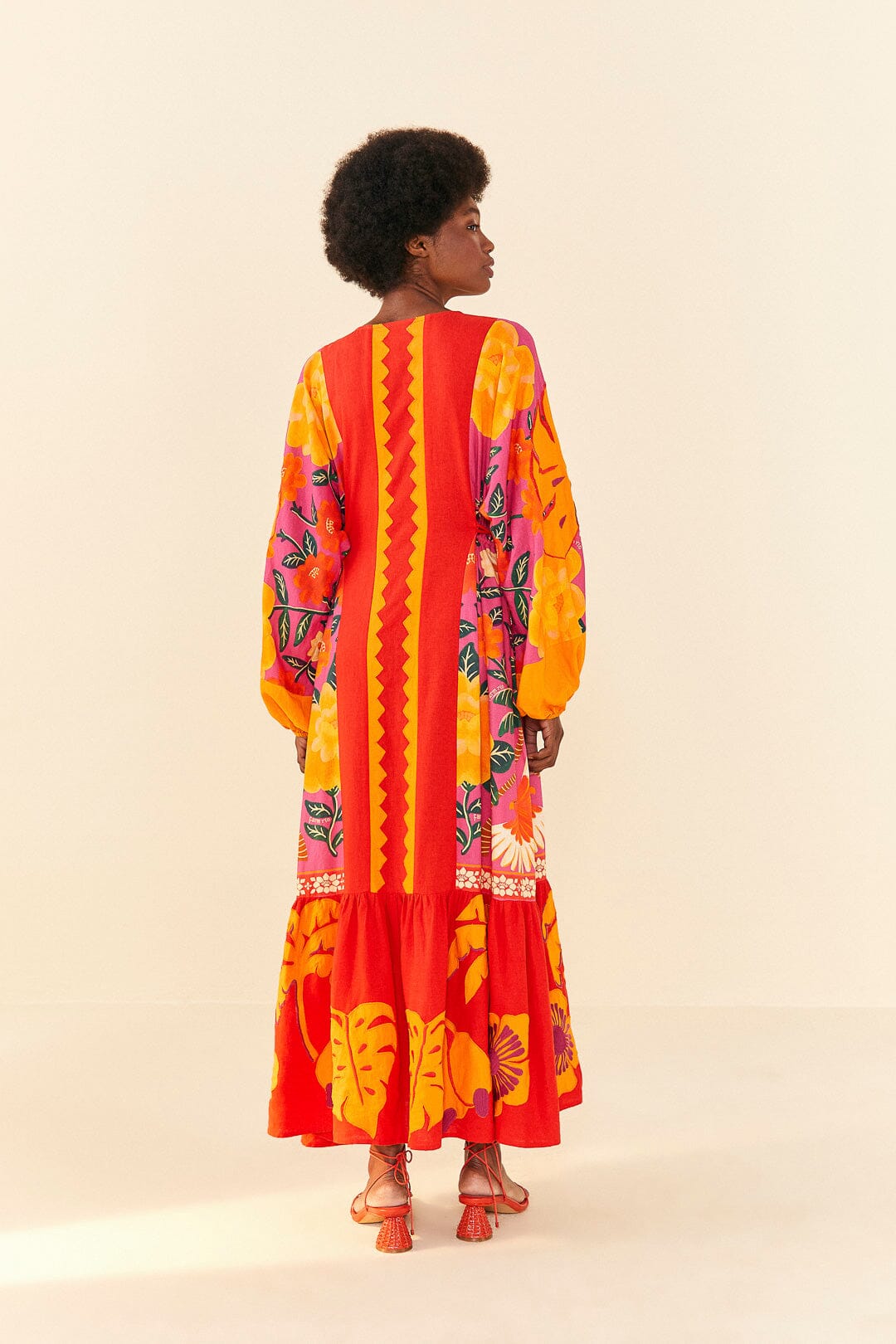 Farm Rio Sunset Patchwork Maxi Dress