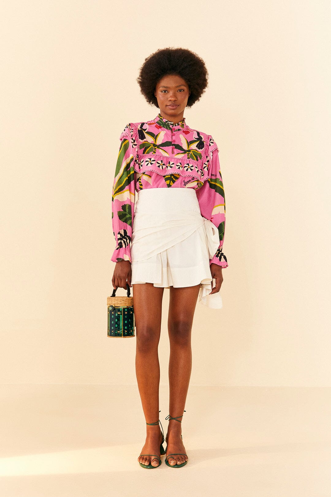 Farm Rio Pink Leopard Forest Blouse