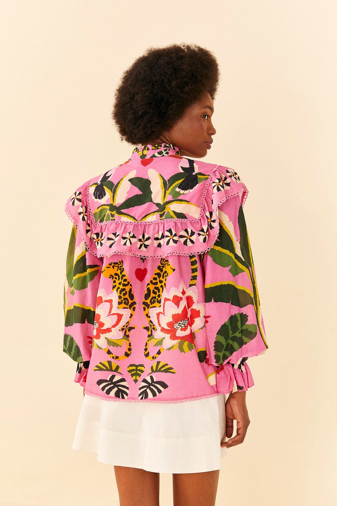 Farm Rio Pink Leopard Forest Blouse