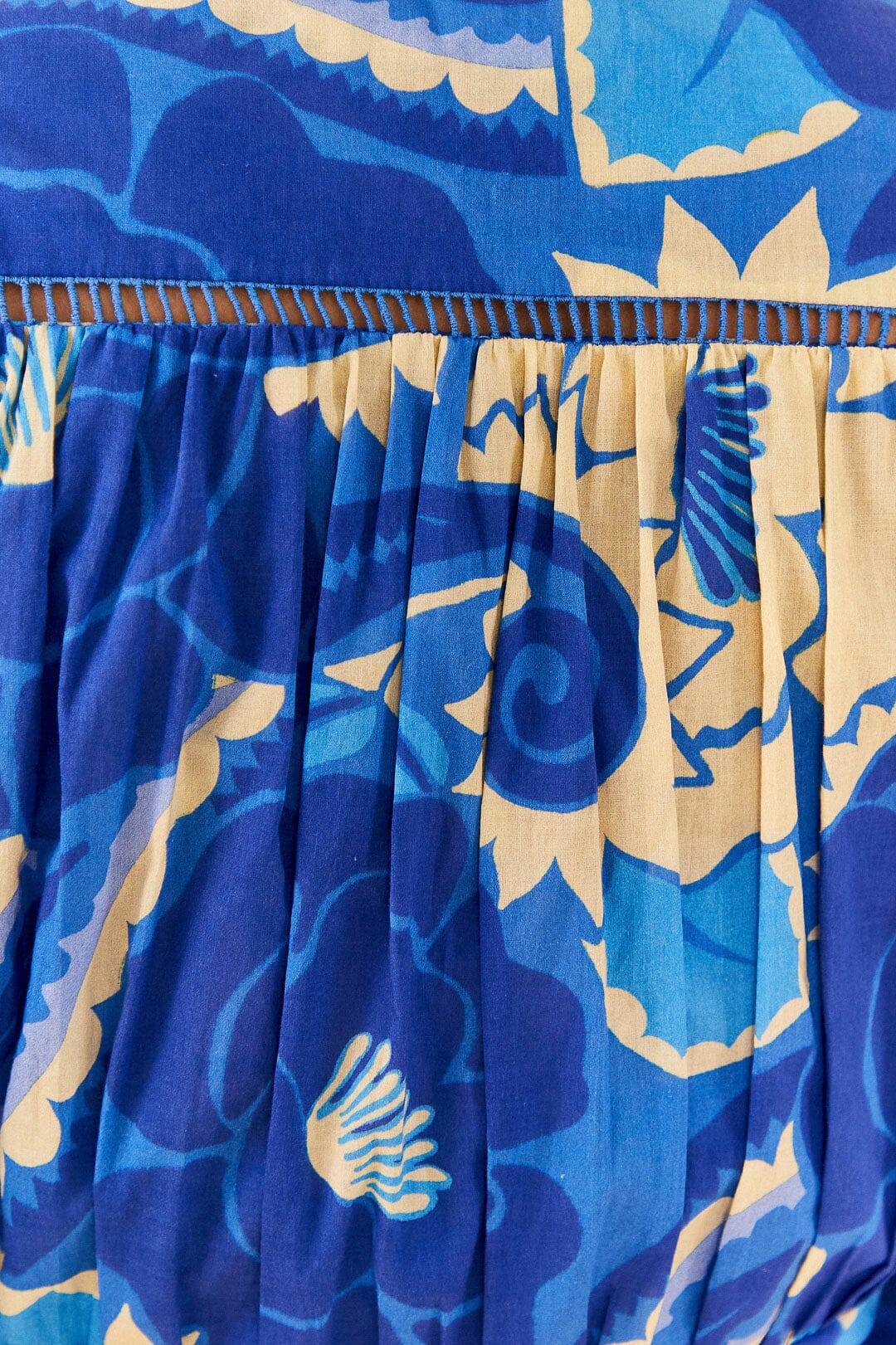 Farm Rio Blue Tropical Groove Blouse