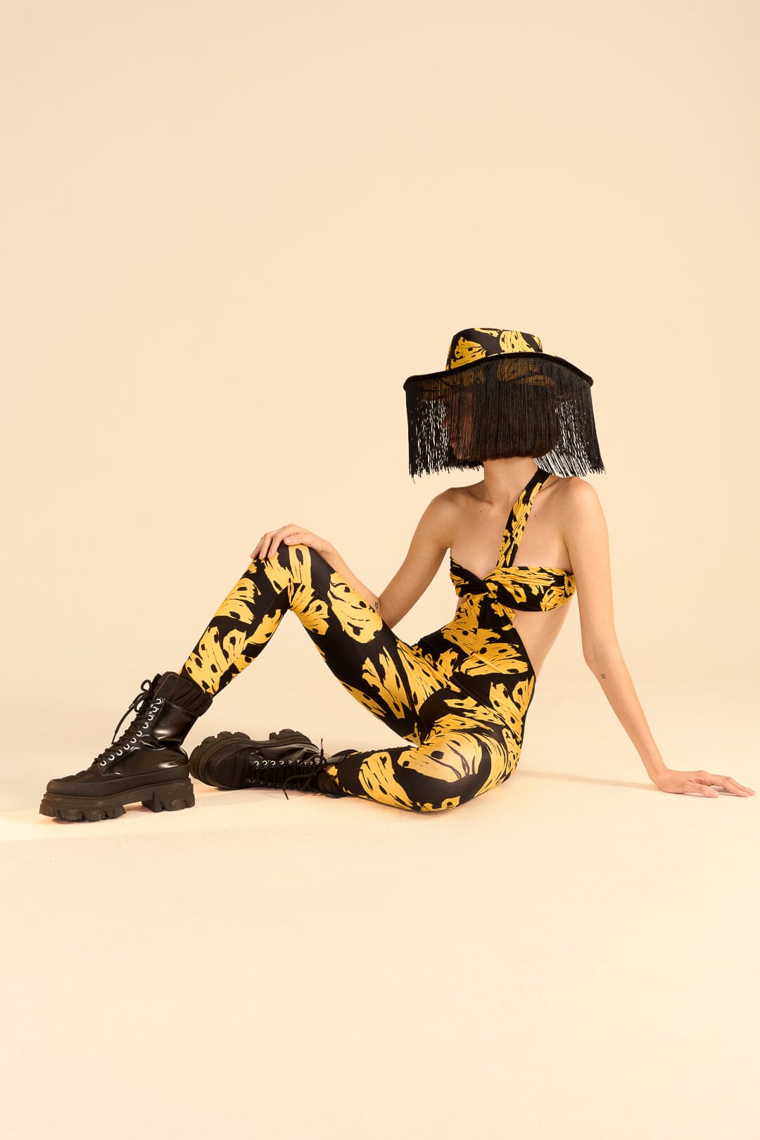 Farm Rio Black Bossa Banana Lycra Jumpsuit