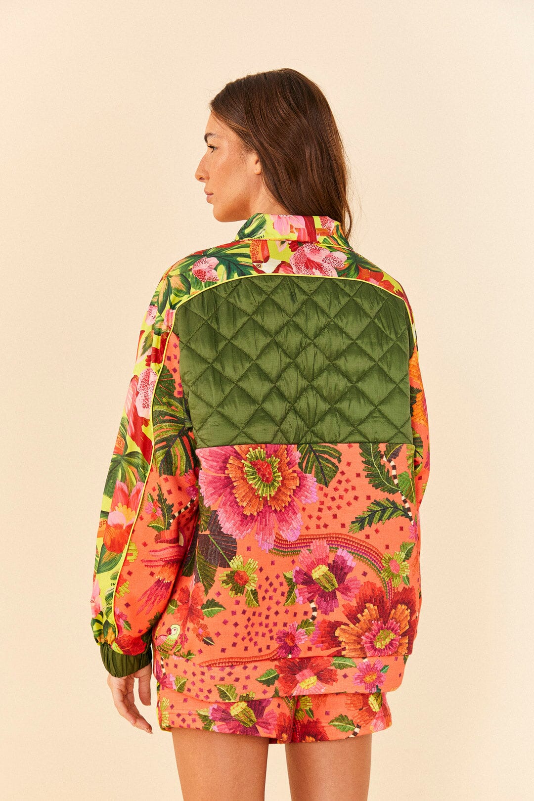 Farm Rio Orange Blooming Garden Sweatshirt