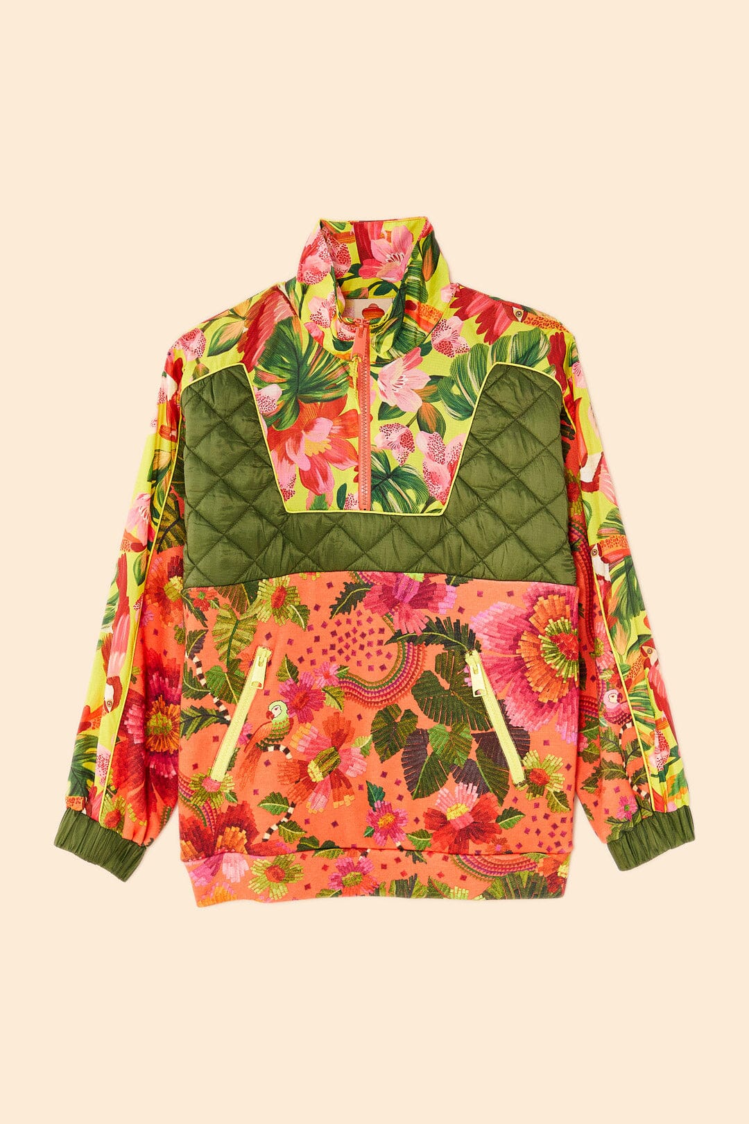 Farm Rio Orange Blooming Garden Sweatshirt