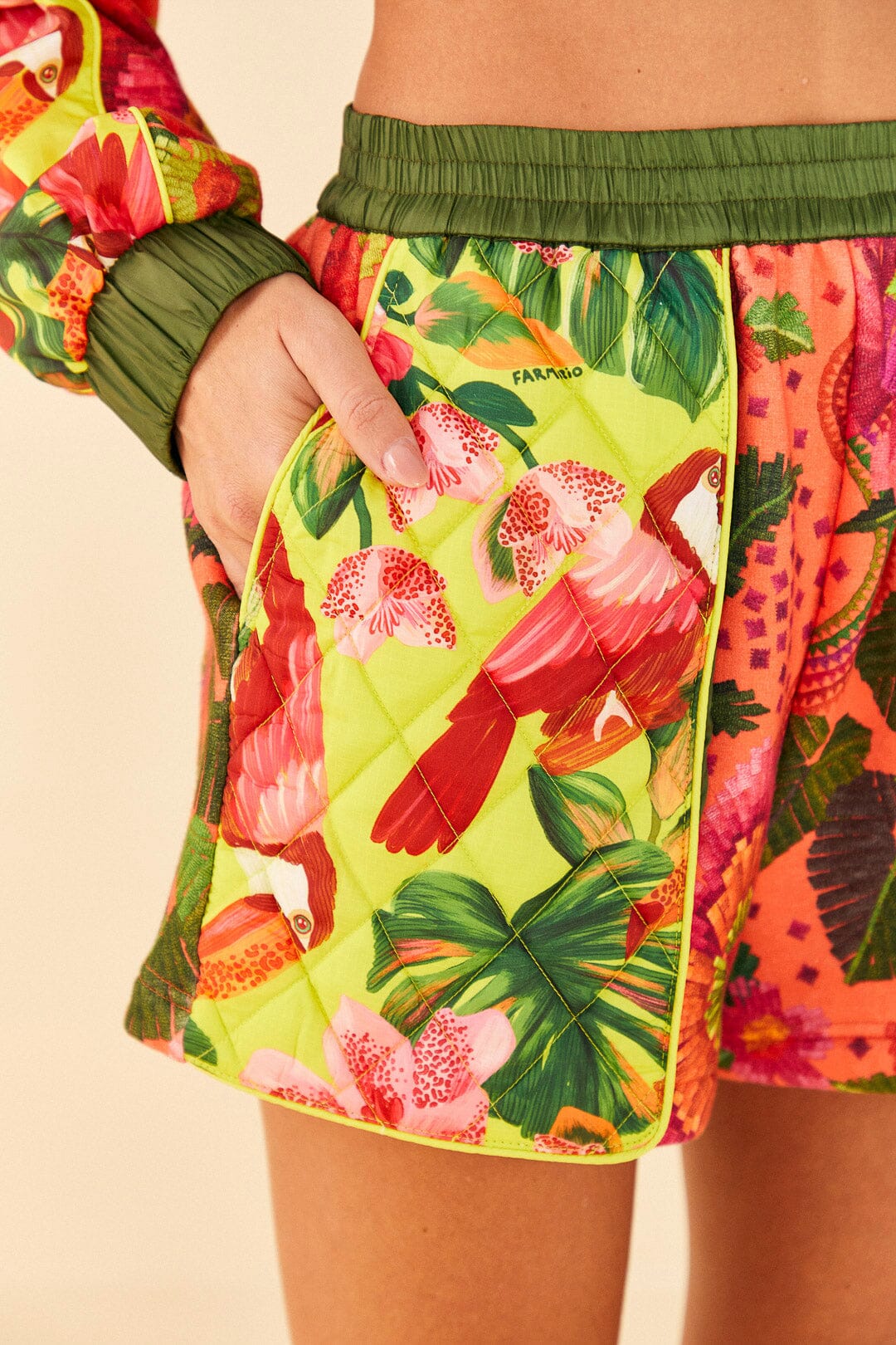 Farm Rio Orange Blooming GardenSweatshorts