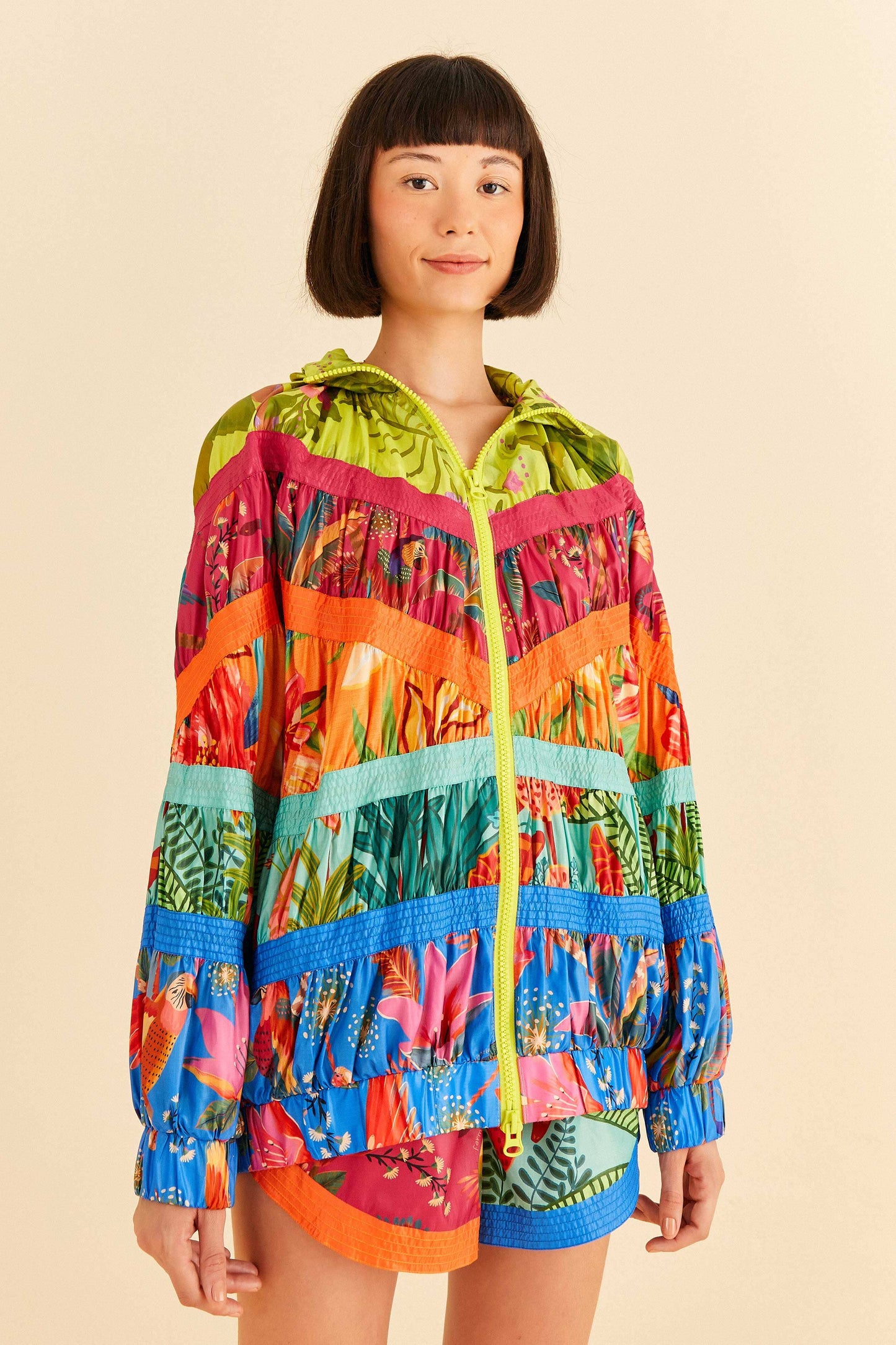 Farm Rio Mixed Prints Windbreaker