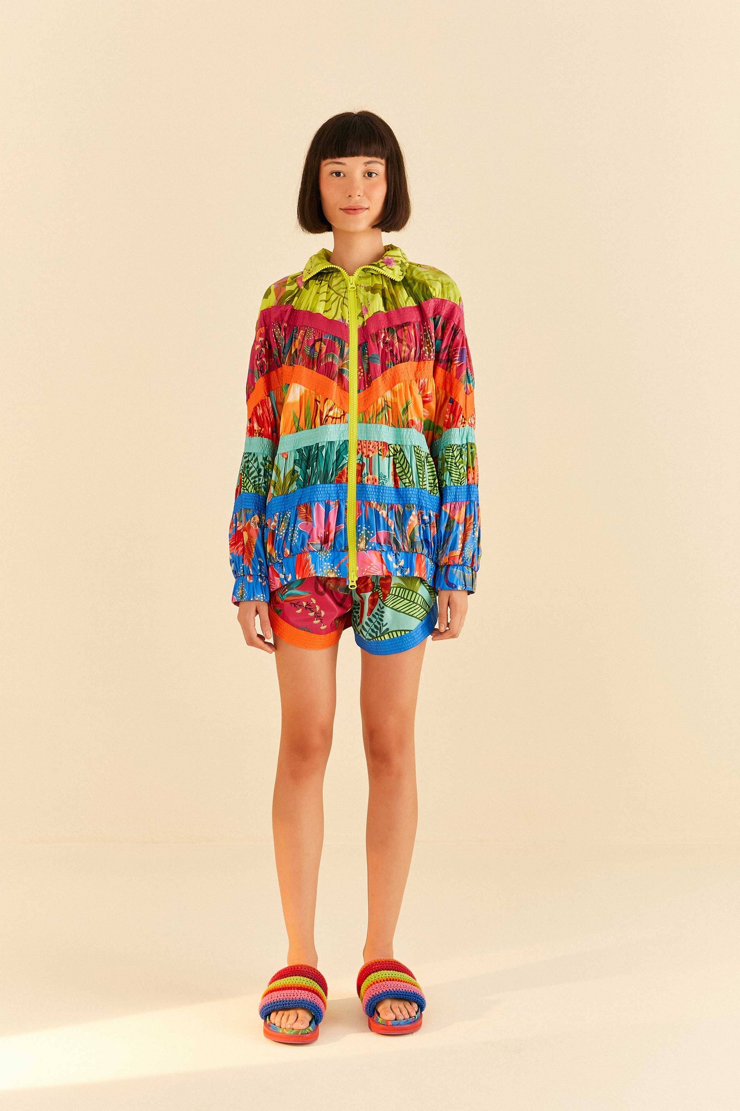 Farm Rio Mixed Prints Windbreaker