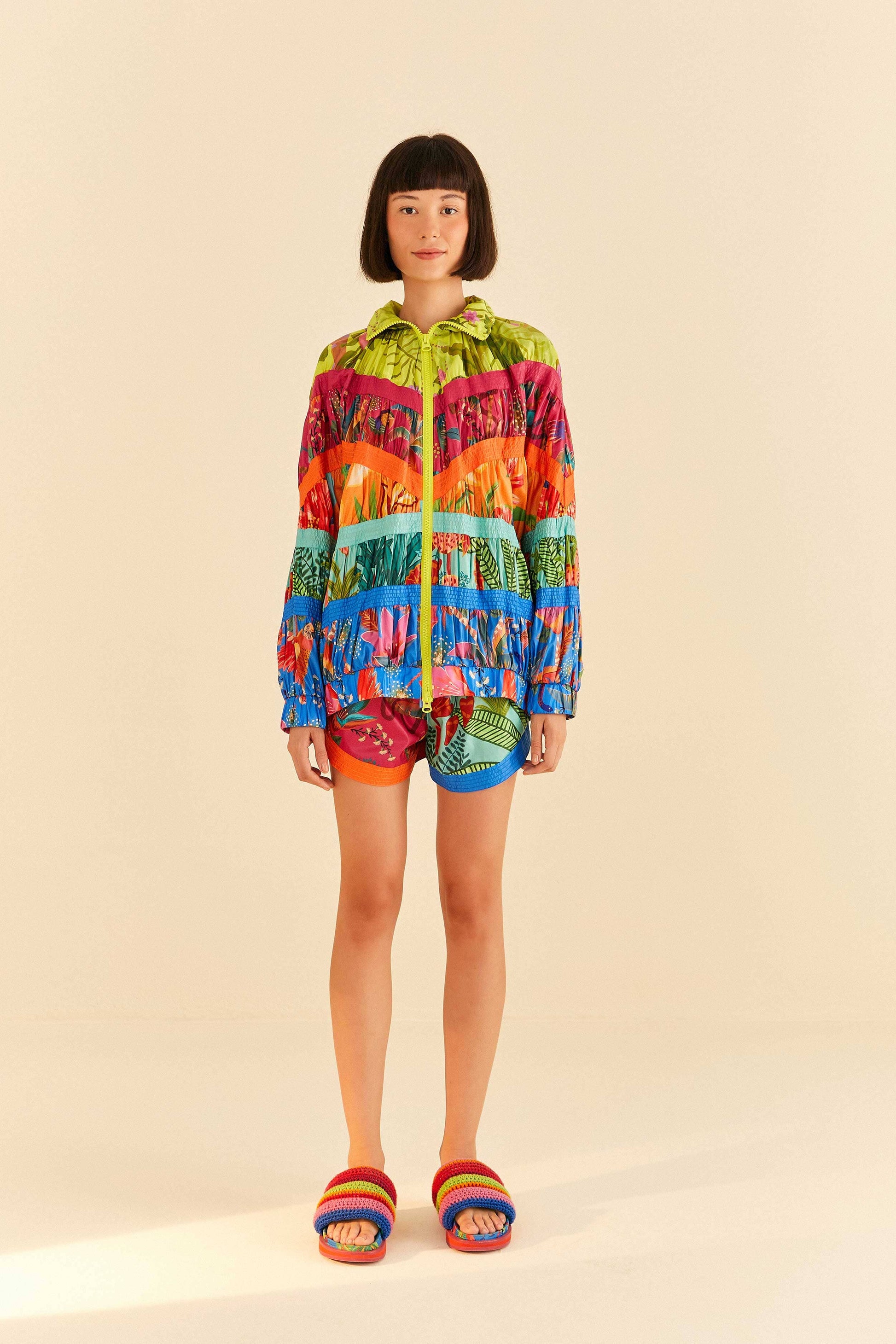 Farm Rio Mixed Prints Windbreaker