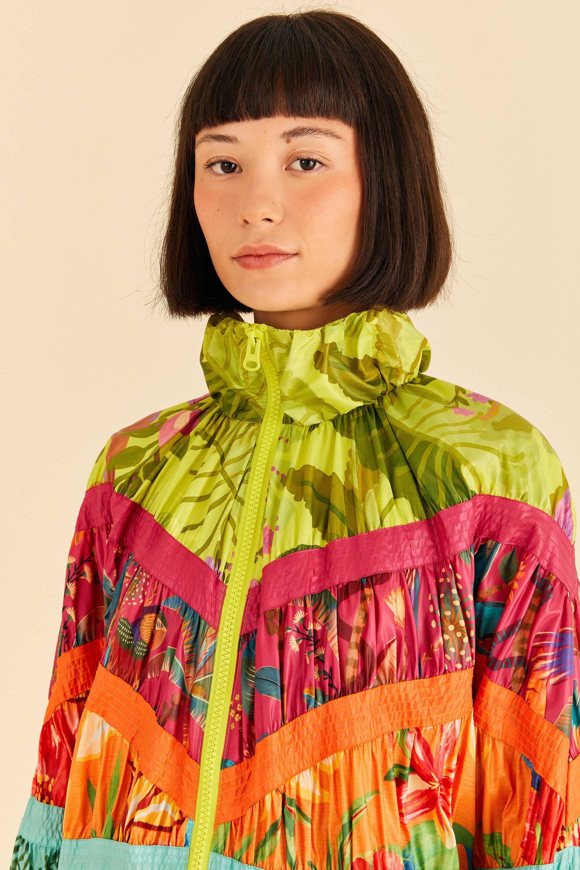 Farm Rio Mixed Prints Windbreaker