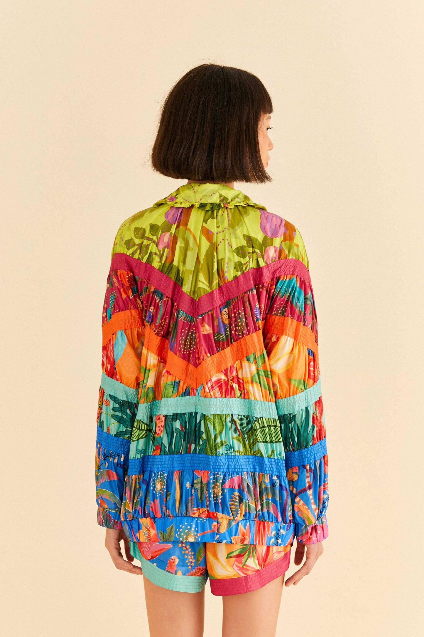 Farm Rio Mixed Prints Windbreaker