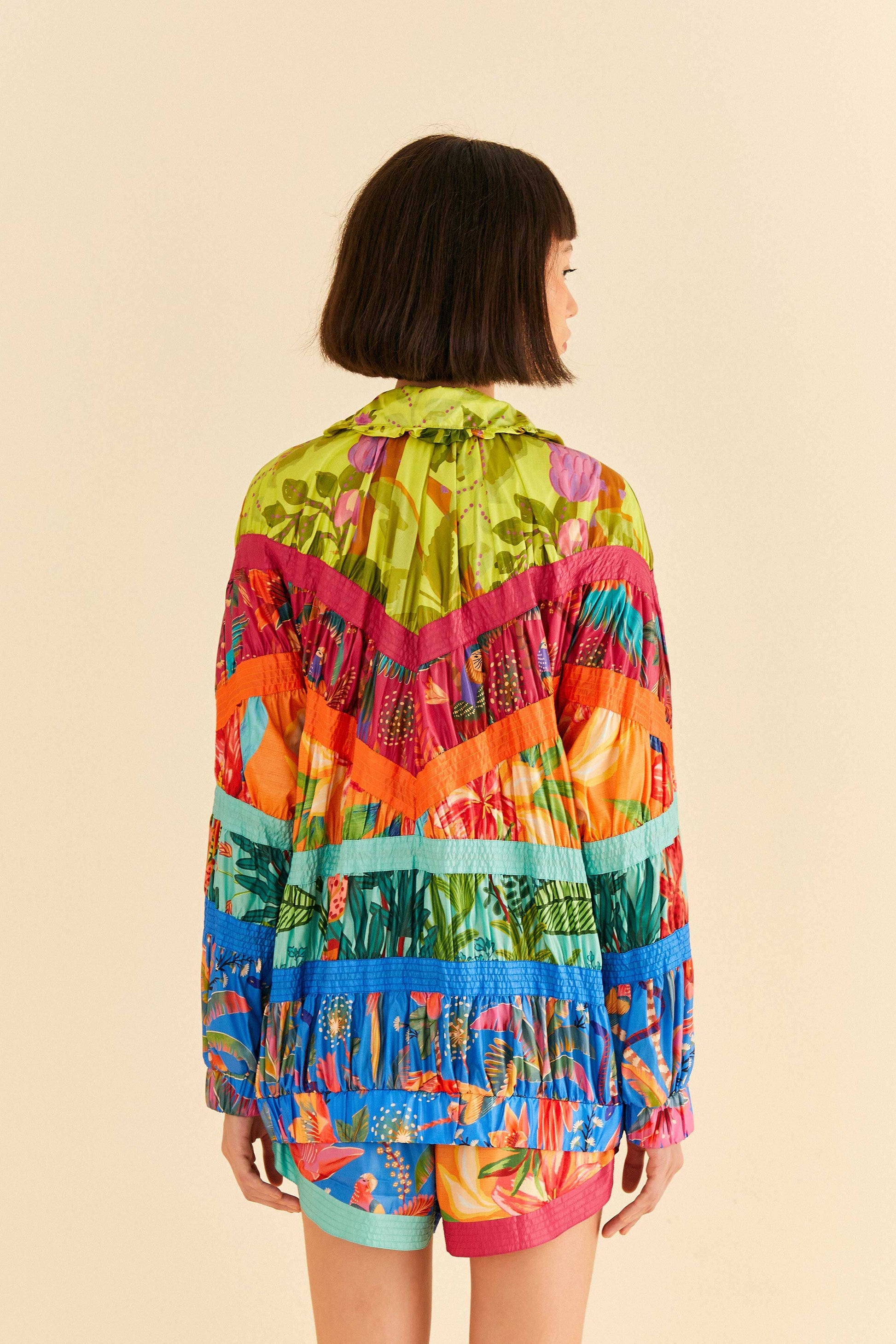 Farm Rio Mixed Prints Windbreaker