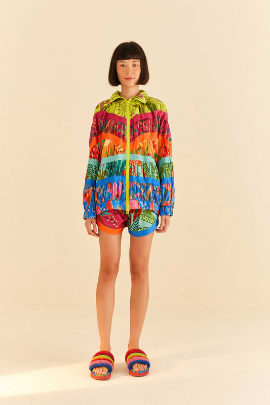 Farm Rio Mixed Prints Nylon Shorts