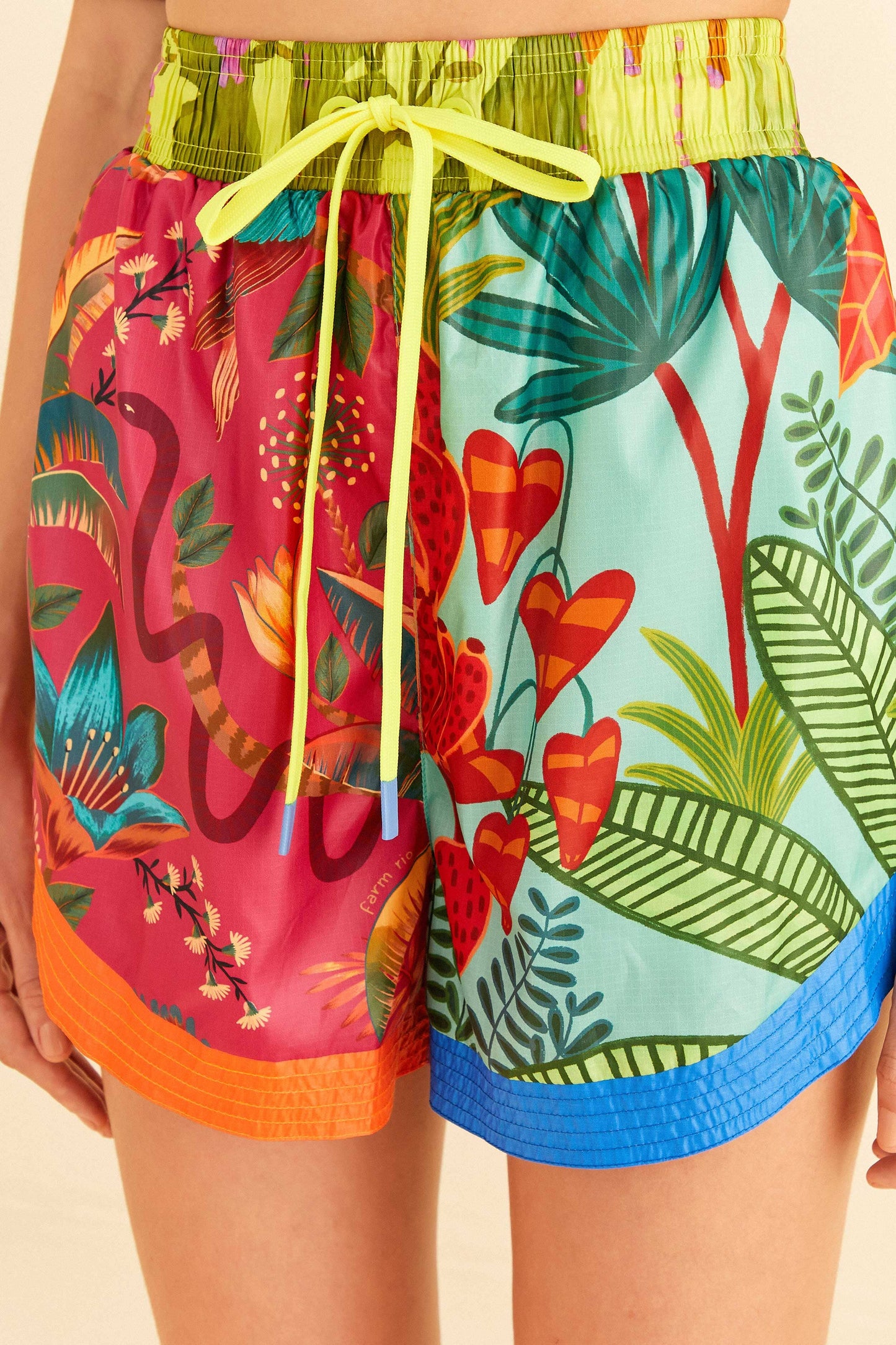 Farm Rio Mixed Prints Nylon Shorts