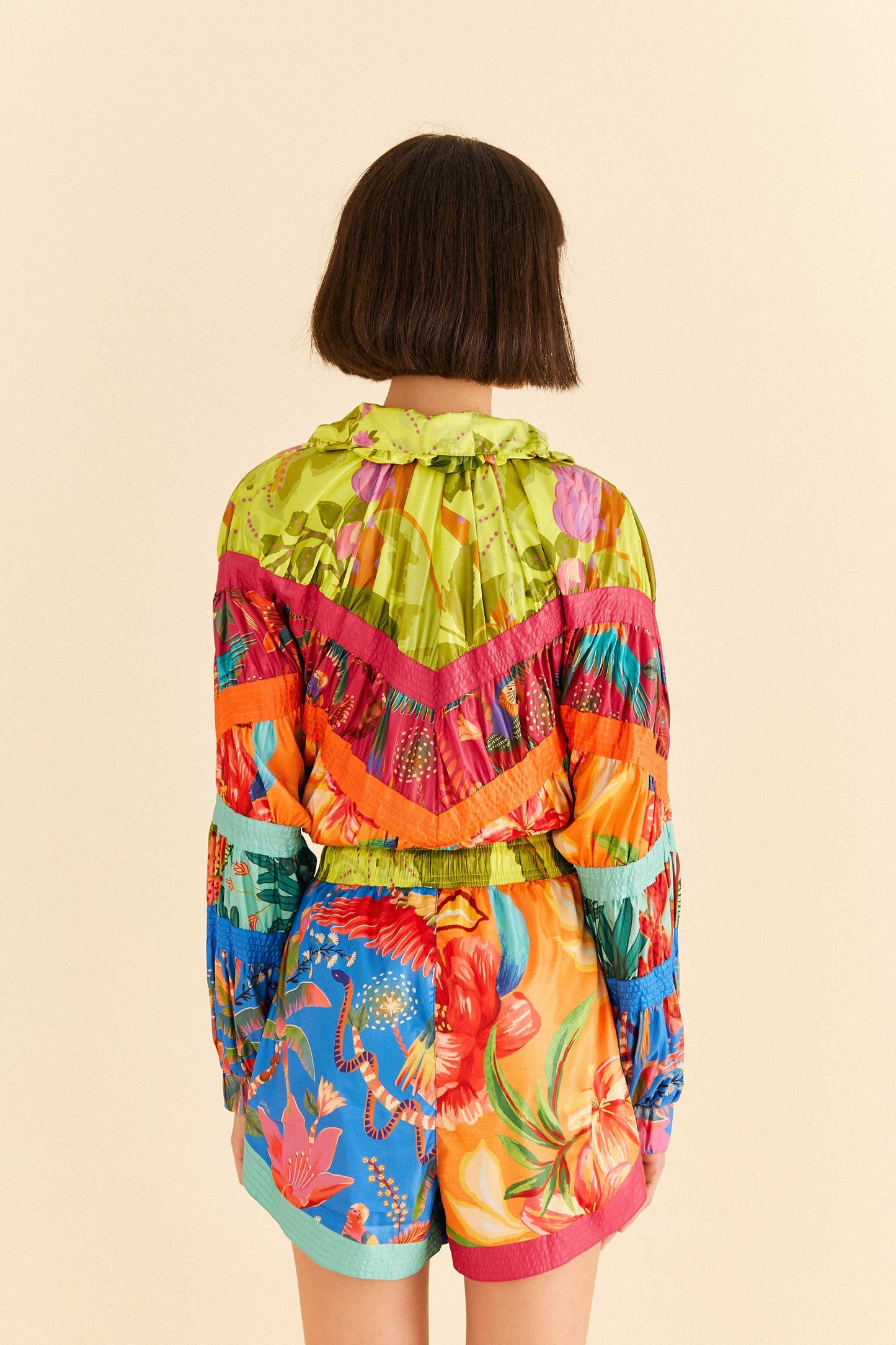 Farm Rio Mixed Prints Nylon Shorts