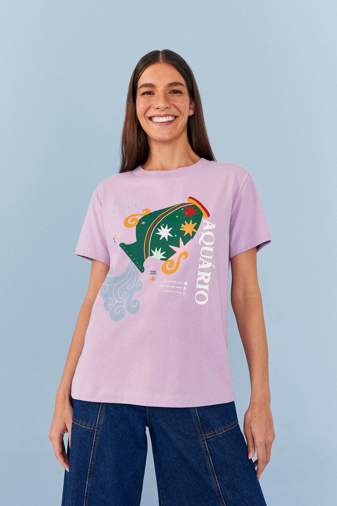 Farm Rio Aquarius Zodiac Organic Cotton T-Shirt